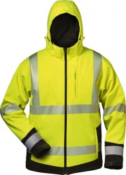 Warnschutz-Winter Softshell- Jacke mit Kapuze MELVIN